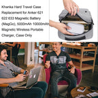 Khanka Hard Travel Case Replacement for Anker 621/622 / 633 Magnetic Battery (MagGo), 5000mAh 10000mAh Magnetic Wireless Portable Charger, Case Only (White)