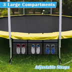 Trampoline Shoe Holder 2pcs, Trampoline Accessories for Item Storage,Shoes Organizer Case 3 Pouch (Black Shoes Bag 2PCS)