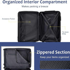 2 Piece Luggage Set, Hardside Suitcase with Spinner Wheels, TSA Lock & Expandable Hard Shell, Carry on and Checked Luggage for Travel, Maletas de Viaje for Men & Women (Blue, 20+28Inch)