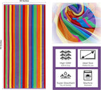COTTON CRAFT Oversized Beach Towel - 2 Pack 35x70 XL Summer of Siam Towel Set - 100% Cotton Pool Bath Towel - Terry Jacquard Velour 450 GSM Plush Super Soft Absorbent Luxury - Multi Color Stripe
