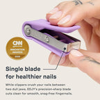 EDJY Fingernail Cutter - Precision Stainless Steel Nail Cutter for Fingernails | Sharp Blade, Ergonomic Design, Durable & Rust-Resistant | Ideal for Men and Women | Lilac | 2-Pack