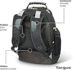 Targus Drifter II Laptop Backpack, Black/Gray – Backpack for Men for Business and Travel, Durable Water-Resistant Material, Fits up to 17" Laptops (TSB239US)