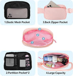 Fanny Pack Crossbody Bag for Women and Men, Belt Bag for Hiking Bum Bag with Adjustable Strap,Casual Cell Phone Pouch，Waist pack for Running Workout Sports Travel Peach