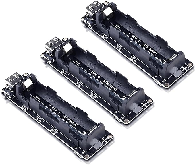 diymore 1865O Battery Holder Li-ion Battery V3 Shield 1 Holder 3V/1A 5V/2A USB Power Bank Battery Charging Module Power Bank Battery Charging Module for Raspberry Pi and Arduino (3pcs)