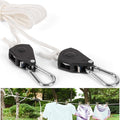 Retractable Travel Clothesline, Heavy Duty Clothes Line Rope with Adjustable Pulley and Carabiner Rope for Outdoor Camping Indoor Home Travel Clothes Drying 16.5FT