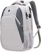 Swissdigital Design Business Laptop Backpack, College Laptops Backpack with USB Charging Port for Men and Women Fits 16 Inch Notebook, Mauve Grey | SD1670-05