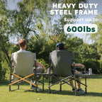 Colegence Oversized Directors Camping Chair Support 600 LBS, Heavy Duty Folding Outdoor Chairs with Detachable Side Pocket and Adjustable Side Table for Outside Beach,Lawn,Fishing (Blue)