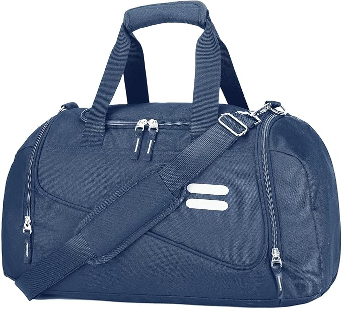 Gym Bag for Men & Women - 30L Duffel Bag with Shoe Compartment, Weekender Water Resistant Duffle Bag for Travel, Sports, Fitness & Workouts, DarkBlue