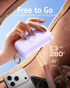 RORRY Flow Portable Charger, 10000mAh 40W Fast Charging Power Bank with Built-in USB C Cable and Foldable Wall Plug, Battery Pack Travel Essentials for iPhone 17/16/15, Apple Watch, iPad, MacBook