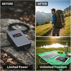 Solar Panel Charger for Cell Phones, 6W Portable & Flexible, Outdoor USB Charger, 11.8 X 5.7 X 1.2 in, Carabiners Included for Camping & Hiking Activities