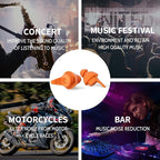 LYSIAN High Fidelity Concert Ear Plugs, 23dB Noise Reduction Musician Earplugs for Concerts, Festivals & Raves, Reusable Soft Earplugs with Aluminum Case, 2 Pairs Orange