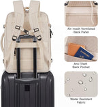 Gieury Travel Backpack, Extra Large 50L Expandable Backpack for Men Women, Carry On Backpack For Airplanes, Travel Essentials Luggage Suitcase Daypack Travel Gift Weekender Bag, Beige