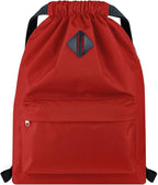 Vorspack Drawstring Backpack Water Resistant String Bag Sports Gym Sack with Side Pocket for Men Women