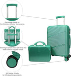 World Traveler VentureX Airline Approved 2-Piece Carry-On Luggage Set – Lightweight Hardside Polycarbonate Suitcase with Spinner Wheels - Green
