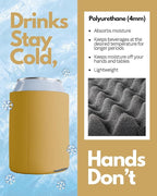 PartyPrints 25 Pack Gold Blank Can Cooler Sleeves, Customizable Bulk Insulated Foam for Beer, Collapsible Plain Drink Holder, Cold Soda Insulator, 12oz Regular, 16oz Tall Cans