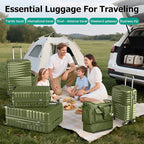 Joyway Luggage Sets 6 Piece with Detachable Spinner Wheels, Lightweight Hard Shell Travel Suitcse Set with TSA Lock (Green, 6 Piece Set)