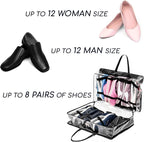 Shoe Travel Bag for 8 Pairs of Shoes - Travel Shoe Organizer - Portable Luggage Multiple Shoes Carrier Sneaker Bag - Shoe Storage Case