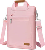 MOSISO Vertical Laptop Shoulder Bag, 15-16 inch Computer Bags Compatible with MacBook Air 15 inch/Pro 16 inch, HP Dell Asus Acer Lenovo Notebook, Laptop Bag with Trolley Sleeve&Zipper Pockets, Pink
