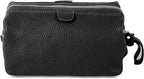 KomalC Premium Buffalo Leather Toiletry Bag for Men & Women With Water resistant Lining, Grooming Travel Pouch, Unisex Wash Bag for Toiletries, Gifts for Men and Women