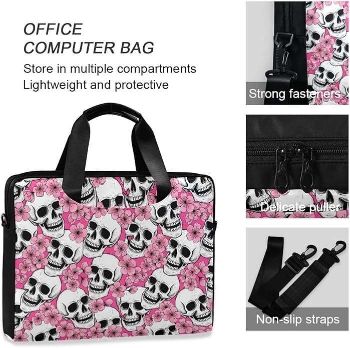 MNSRUU Laptop Bag for 15.6 inch Black Gothic Bats