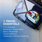 Handy Solutions Men's 9 Piece Premium TSA Compliant Travel Kit with Mouthwash