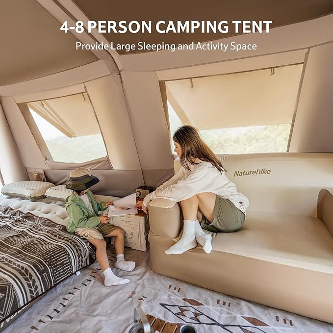 Naturehike Village Instant Tent, Camping Tent with Full Rainfly, Waterproof Large Cabin Tents for Car Camping