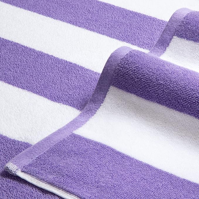 Bornbay Large Beach Towel Oversized - 40"X70" Big Cute Beach Towels, Extra Large Thick Purple Beach Towel, XL Wide Fluffy Swimming Towel Oversize,Giant Stripe Cotton Pool Towel for Adults