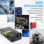 AC to DC Converter 800W 66.7A, 12V Power Supply 110V AC to 12V DC Converter Adapter Switch Transformer for RV, Radio/Car Stereos, LED Strip, Travel, Computer Project, 3D Printer