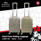 FUL Disney Minnie Mouse 22 Inch Carry On Luggage, Textured Hardshell Rolling Suitcase with Spinner Wheels, Gold