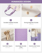 LOVEVOOK Laptop Backpack for Women, 15.6 Inch Work Laptop Bag with USB Port, Fashion Teacher Nurse Backpack Purse, Waterproof Travel Computer Backpack with Organizer Bag, 2PCS, Beige-Light Purple
