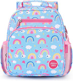 mibasies Toddler Backpack for Girls 2-4: Preschool Kindergarten Backpack - Cute Kids Backpacks for Girls - Rainbow Blue