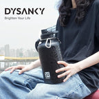 DYSANKY Insulated Water Bottle | Thickened Stainless Steel Vacuum Metal | Portable Sports Half Gallon Large Water Jug for Gym and Hiking with Straw, Carrier Bag, Handle Strap | BPA-Free 64 oz
