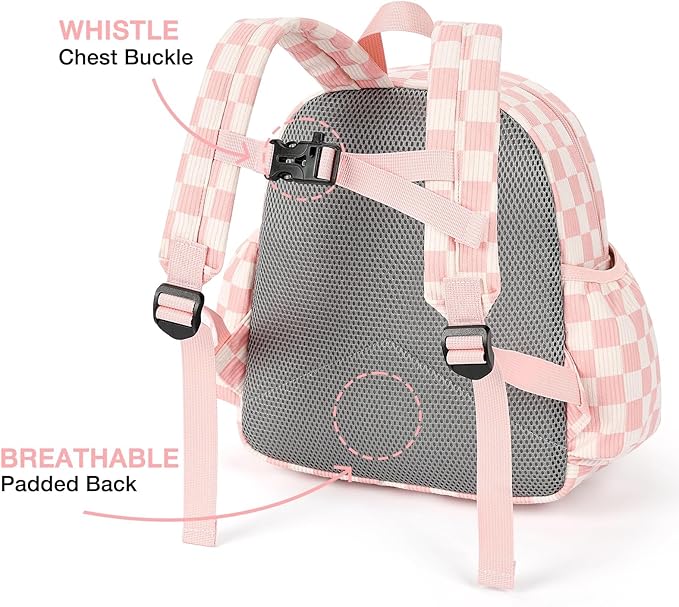 STEAMEDBUN Corduroy Kids Backpack for Girls and Boys 5-8: Girls Backpack for Elementary Kindergarten - 15 inch Cute Backpacks for Kids - Checkerboard