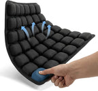 Starlo Travel Cushion Airplane Seat,Airplane Cushion for Long Flight,Press-Type Inflatable Wheelchair Seat Cushion,42 Airbags for Car,Office,Stadium,Ergonomic Comfort Support Pressure Relief-Black