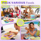 4 Pack Snack Containers Bento Box Adult Lunch Box,Meal Prep Container, Reusable Food Storage lunch Containers Stackable for Work, Travel and Gym (Blue, Green, Purple, Grass Green)