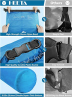 HEETA Dry Bag Waterproof for Women Men, 5L/10L/20L/30L/40L Roll Top Lightweight Dry Storage Bag Backpack with Phone Case for Travel Swimming Boating Kayaking Paddle Board Camping Beach Accessories