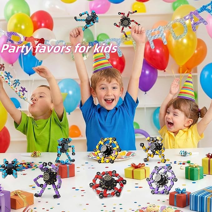 Gokeey Transformable Fidget Spinners Toys 4 Pcs for Kids and Adults Stress Relief Sensory Toys for Boys and Girls Age 8-13 Fingertip Gyros Party Favors Birthday Gifts for Teens Road Trip Travel Toy