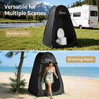 Wolfwise Pop Up Shower Tent, Portable Instant Changing Tent with Ventilation Window & Carry Bag, Privacy Bathroom Toilet for Beach, Camping & Outdoor, Width 47 ", Height 75 ", Black