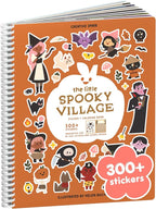 Spooky Village Halloween 300+ Sticker Book by Cupkin Toddler Travel Activity Coloring + Sticker Book, Road Trip Essentials, 8 Coloring Pages + Side by Side Scenes for Ages 2–8 Years