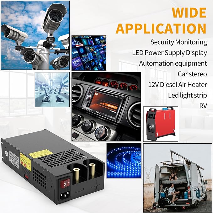 MYSWEETY 12V Power Supply, AC to DC Converter 110V AC to 12V DC Converter, New Version Power Supply Max 83.4A 1000W Transformer for RV, Radio/Car Stereos, LED Strip, Travel, 3D Printer