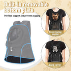 WOYYHO Pet Dog Carrier Backpack Small Dog Front Backpack Ventilated Mesh Dog Travel Back Pack with Safety Belt for Travel Hiking Cycling Outdoor Adventures (Size M: 5-9 lbs, Black)