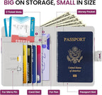 Passport Holder for Travel Essentials, RFID Blocking Leather Cover Wallet with Magnetic Closure, Aesthetic & Cute Passport Book Case for Women and Men - Floral