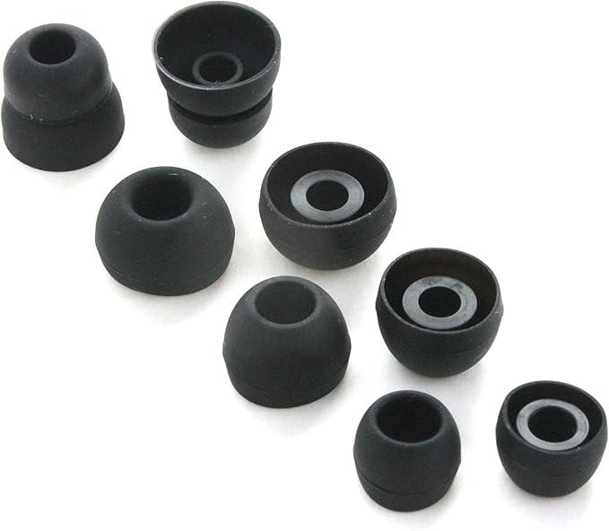 4 Pairs Replacement Eartips Earbuds Eargels Earpads for Powerbeats 2 Wireless Beats by dr dre (Black)