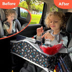 PILLANI Kids Travel Tray for Car - Car Seat Tray for Toddler, Roadtrip Essentials, Carseat Table Tray for Kids Road Trip Activities - Toddler Lap Desk Organizer for Airplane w/Dry Erase Surface