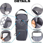 Magnetic Gym Bag for Men and Women, Magnetic Water Bottle Holder for Gym, Small Gym Bag, Gym Gifts for Women and Men (Gray, <40 OZ)