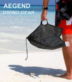 Aegend Snorkeling Gear for Adults Youth Kids, Snorkel Mask with Top Dry Valve - Panoramic View Anti-Leak and Anti-Fog with Mesh Bag for Snorkeling, Scuba Diving, Freediving & Swimming
