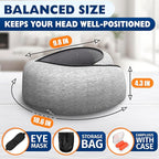Travel Neck Pillow – 4-in-1 Set | Adjustable Memory Foam Airline Pillows for Sleeping on Long Flights, Earplugs, Eye Mask, & Cover | Cotton Cover, Hook-and-Loop Closure – Car and Train Use, G-Shaped