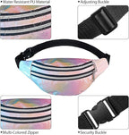 Frienda 2 Pieces Holographic Fanny Pack for Women Colorful Sport Waist Bag Pack