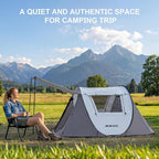 Pop Up Camping Tent, 2/4/6 Person Instant Tent Waterproof PU4500mm, Spacious Ventilated Camping Tent with Front Porch, Quick Setup Lightweight Portable for Outdoor Camping Hiking Beach