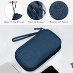 Skycase Electronic Organizer Travel Case - Waterproof Travel Cord Pouches for Organization, Cable Organizer, All-in-One Double Layers Storage Bag for Accessories, Charger, Cable, Navy - Medium